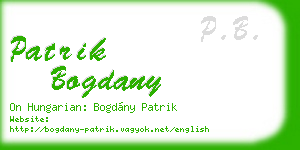 patrik bogdany business card